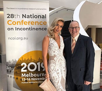 Anja with Greg Ryan at the 2019 National Conference on Incontinence where she presented.   