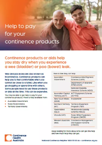 Help to pay for your continence products